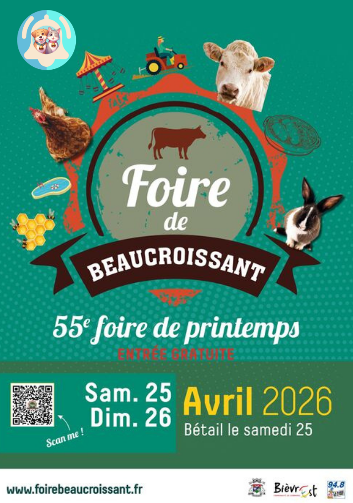 Pavllove à la Foire de Printemps de Beaucroissant 2026 : venez découvrir nos croquettes premium et accessoires pour chiens et chats