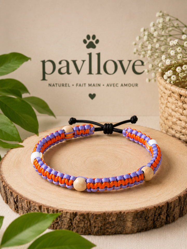 Collier Anti-Tiques & Antiparasitaire Naturel Chien et Chat, Fait Main en France, Perles de Céramique EM