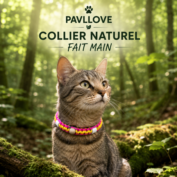 Colliers Rose Anti-Tiques & Antiparasitaire Naturel (Tréssée) avec Perles de céramique EM ⭐⭐⭐⭐⭐ - Pavllove