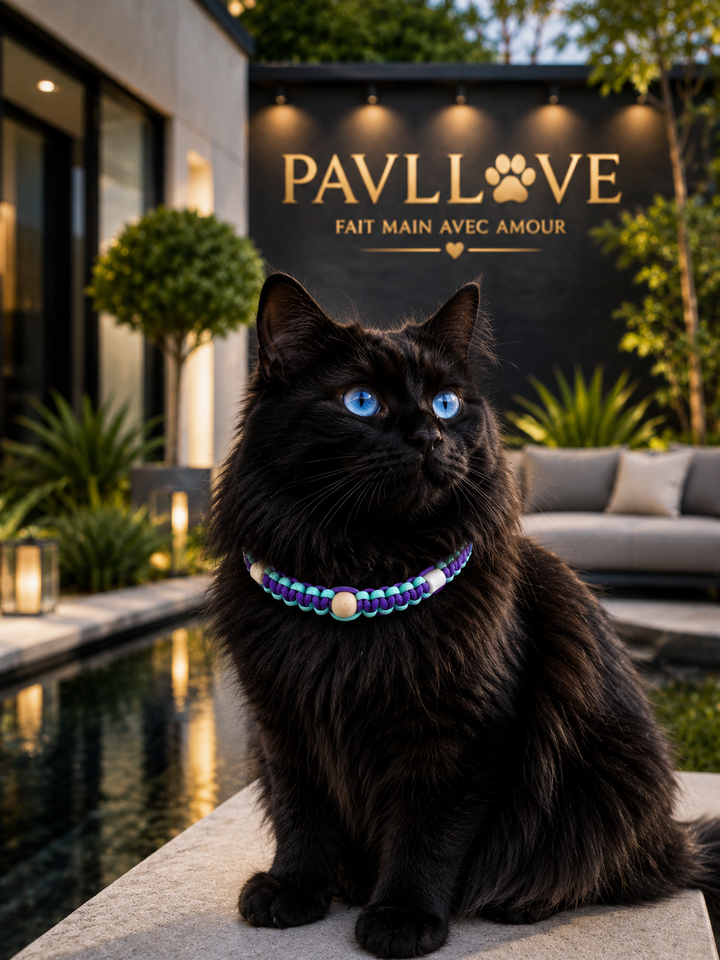 Collier Anti-Tiques & Antiparasitaire Naturel Chien et Chat, Fait Main en France, Perles de Céramique EM (Gamme Tréssée) ⭐⭐⭐⭐⭐ - Pavllove