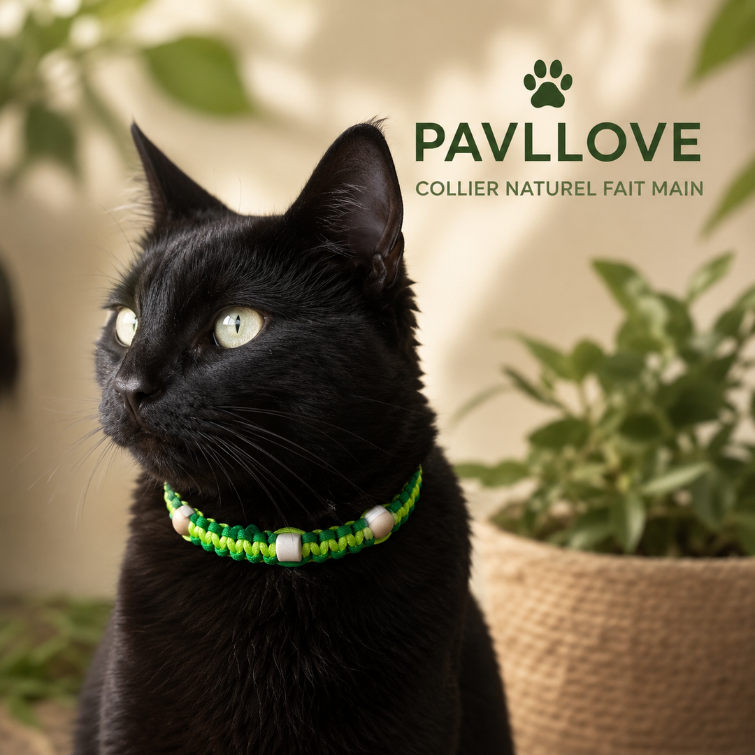Collier Anti-Tiques & Antiparasitaire Naturel Chien et Chat, Fait Main en France, Perles de Céramique EM (Gamme Tréssée) ⭐⭐⭐⭐⭐ - Pavllove