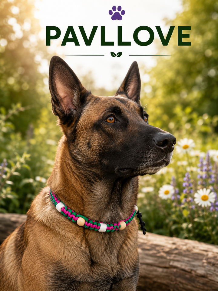 Collier Anti-Tiques & Antiparasitaire Naturel Chien et Chat, Fait Main en France, Perles de Céramique EM