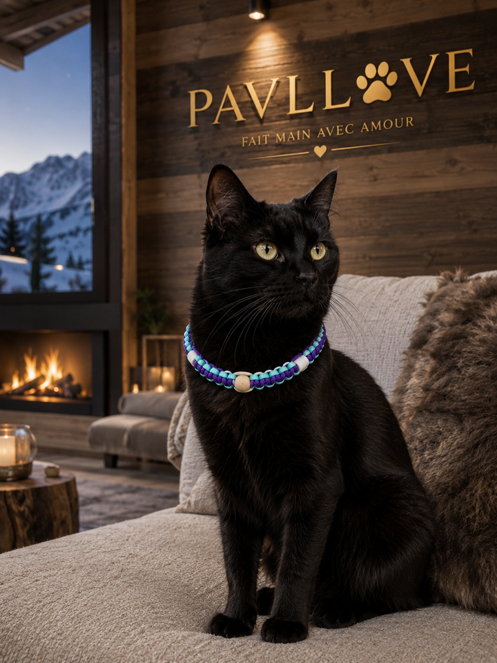Collier Anti-Tiques & Antiparasitaire Naturel Chien et Chat, Fait Main en France, Perles de Céramique EM (Gamme Tréssée) ⭐⭐⭐⭐⭐ - Pavllove