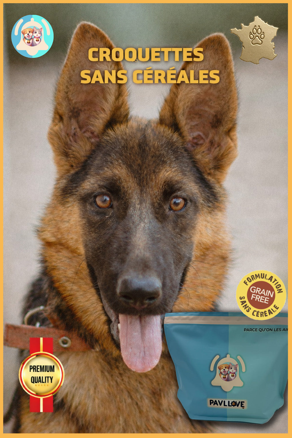 Croquettes sans céréales pour chien Adulte (Volaille) ⭐⭐⭐⭐⭐ - Pavllove