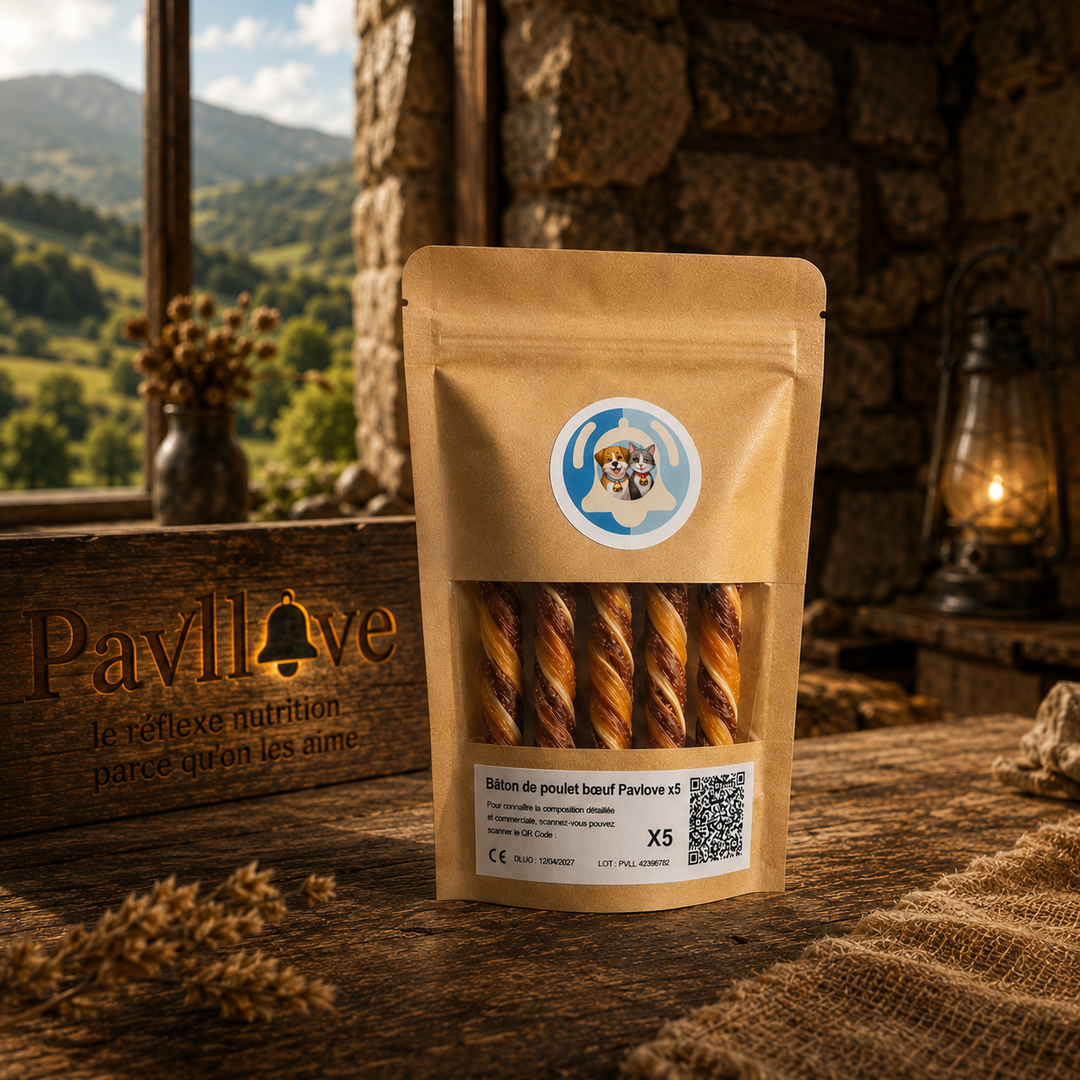 Bâtonnets à mâcher au Poulet & Bœuf pour chien ⭐⭐⭐⭐⭐ - Pavllove