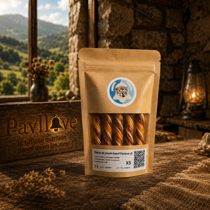 Bâtonnets à mâcher au Poulet & Bœuf pour chien ⭐⭐⭐⭐⭐ - Pavllove