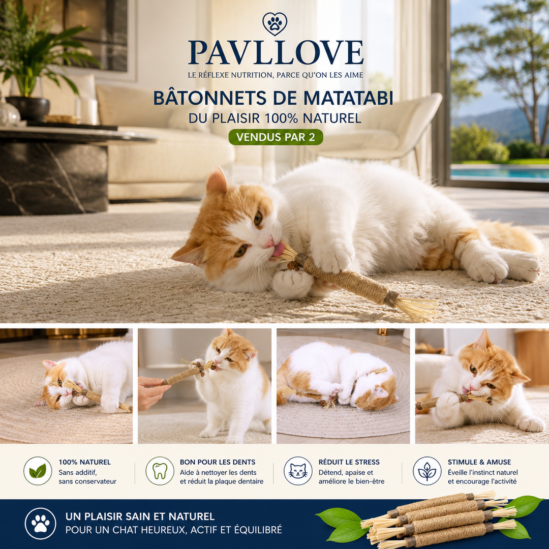 Bâtonnets d’Herbe à Chat Matatabi (X2) ⭐⭐⭐⭐⭐ - Pavllove