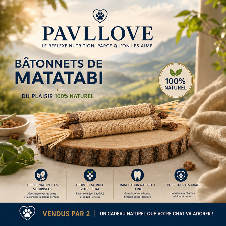 Bâtonnets d’Herbe à Chat Matatabi (X2) ⭐⭐⭐⭐⭐ - Pavllove