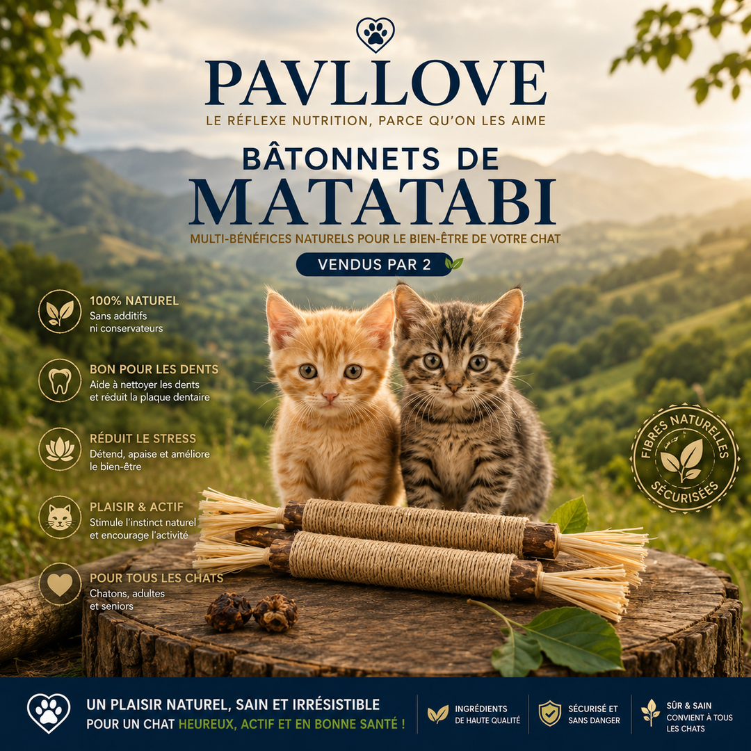 Bâtonnets d’Herbe à Chat Matatabi (X2) ⭐⭐⭐⭐⭐ - Pavllove
