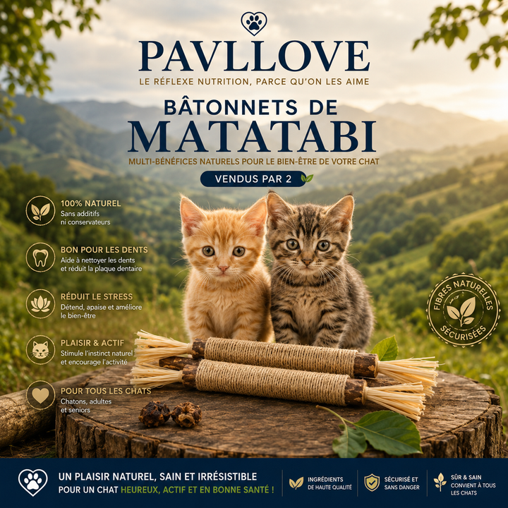 Bâtonnets d’Herbe à Chat Matatabi (X2) ⭐⭐⭐⭐⭐ - Pavllove