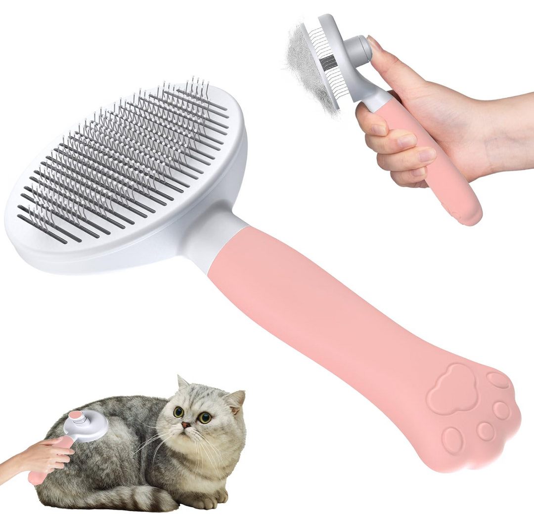 Brosse chien & chat anti-chute, Acier inoxydable & massage doux