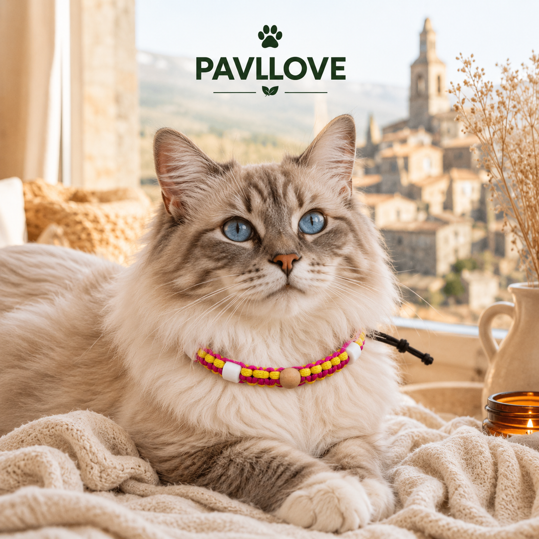 Collier Anti-Tiques & Antiparasitaire Naturel Chien et Chat, Fait Main en France, Perles de Céramique EM