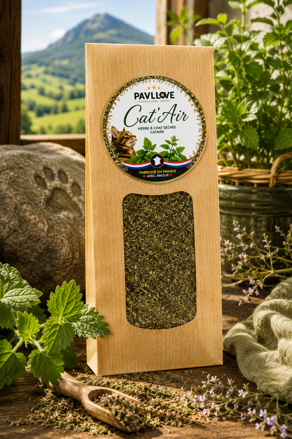 Catnip séché pour chat stimulant naturel pour le jeu les roulades et les frottements