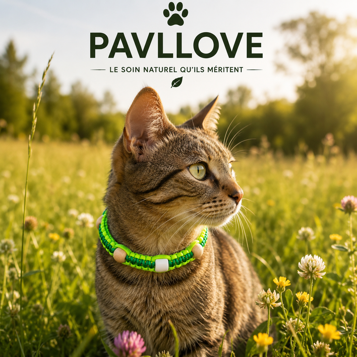 Colliers Vert Anti-Tiques & Antiparasitaire Naturel (Tréssée) avec Perles de céramique EM ⭐⭐⭐⭐⭐ - Pavllove