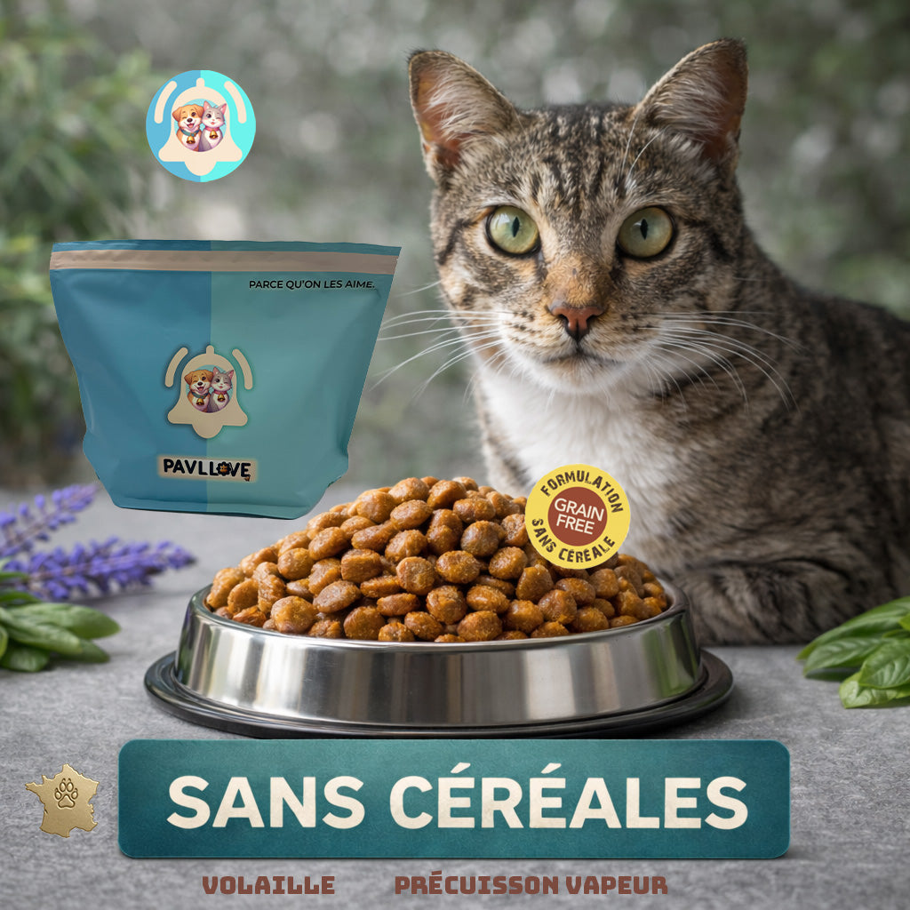 Croquettes sans céréales pour chat adulte ⭐⭐⭐⭐⭐ - Pavllove
