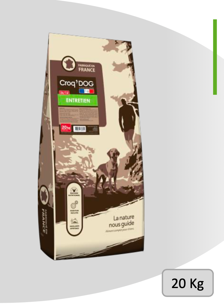 CROQ'DOG ADULTE À SENIOR (Volaille) 20 KG ENTRETIEN 26/12 - Pavllove