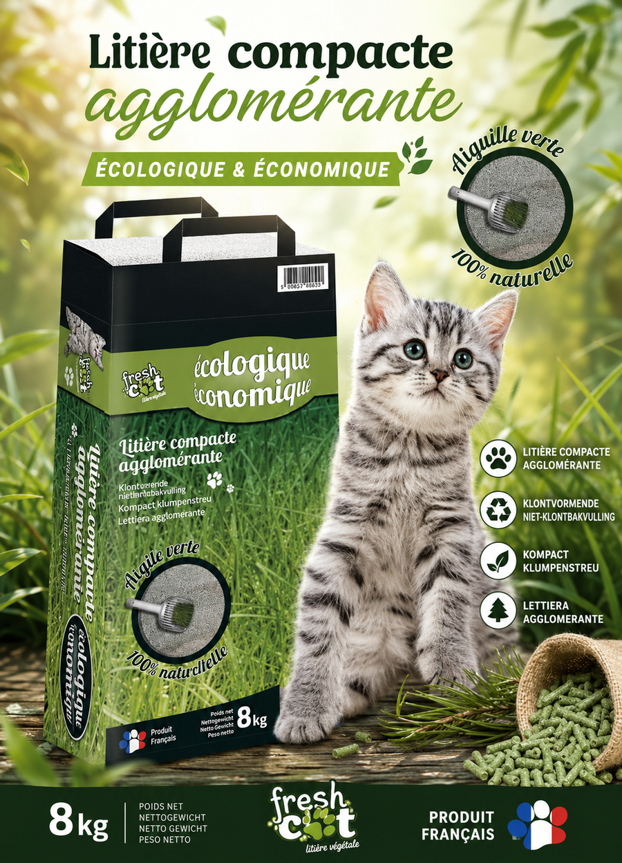 Litière agglomérante compacte ultra absorbante – 8 kg ⭐⭐⭐⭐⭐ - Pavllove