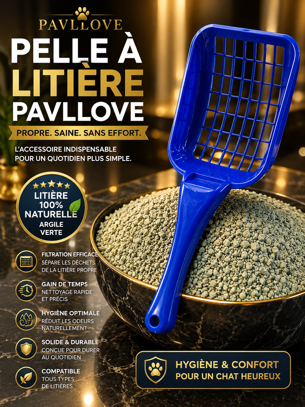 🐱 Pelle à litière Pavllove – Design, hygiène et praticité au quotidien 🌿 ⭐⭐⭐⭐⭐ - Pavllove