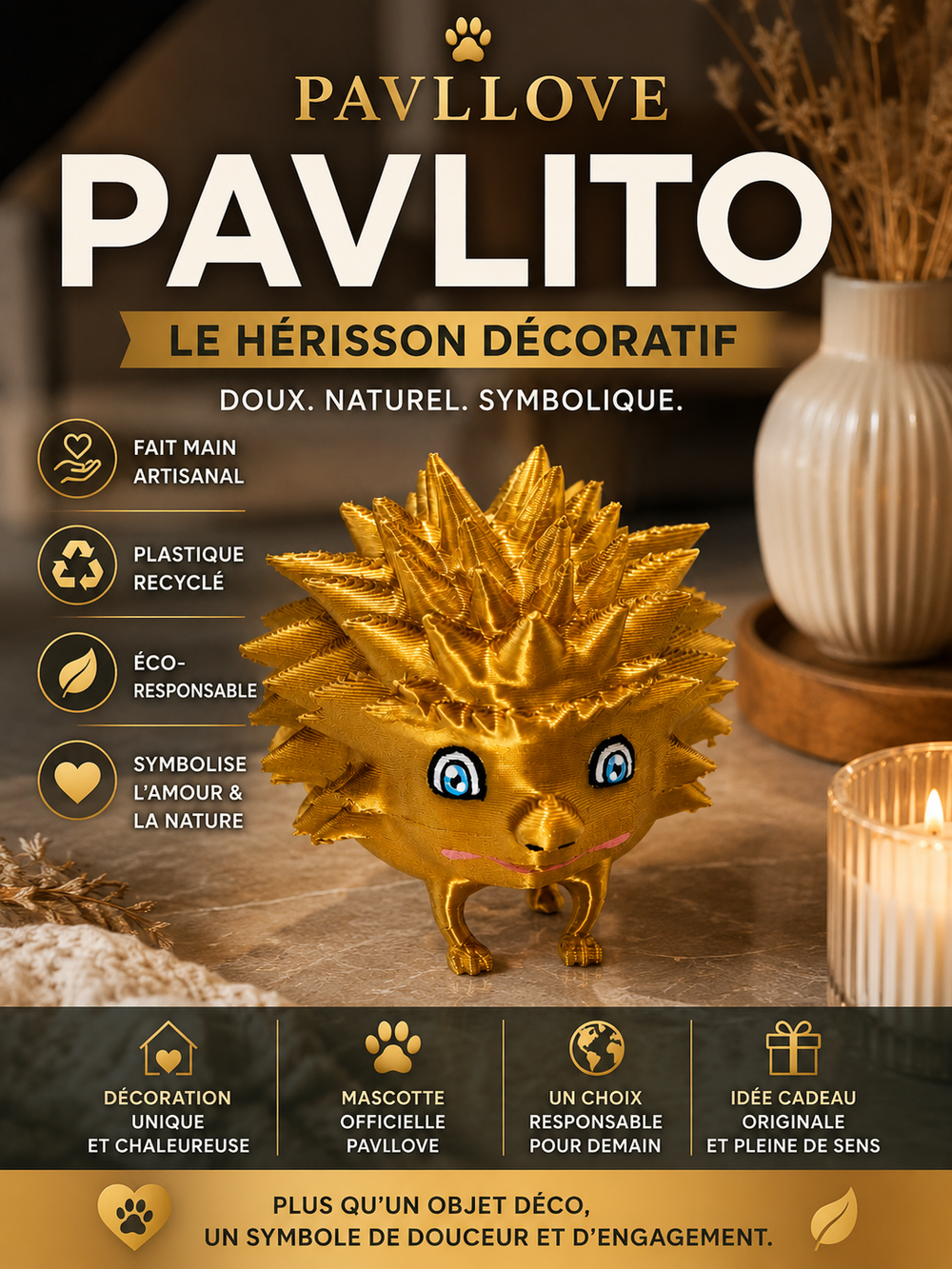 Déco "Pavlito" le petit hérisson ⭐⭐⭐⭐⭐ - Pavllove