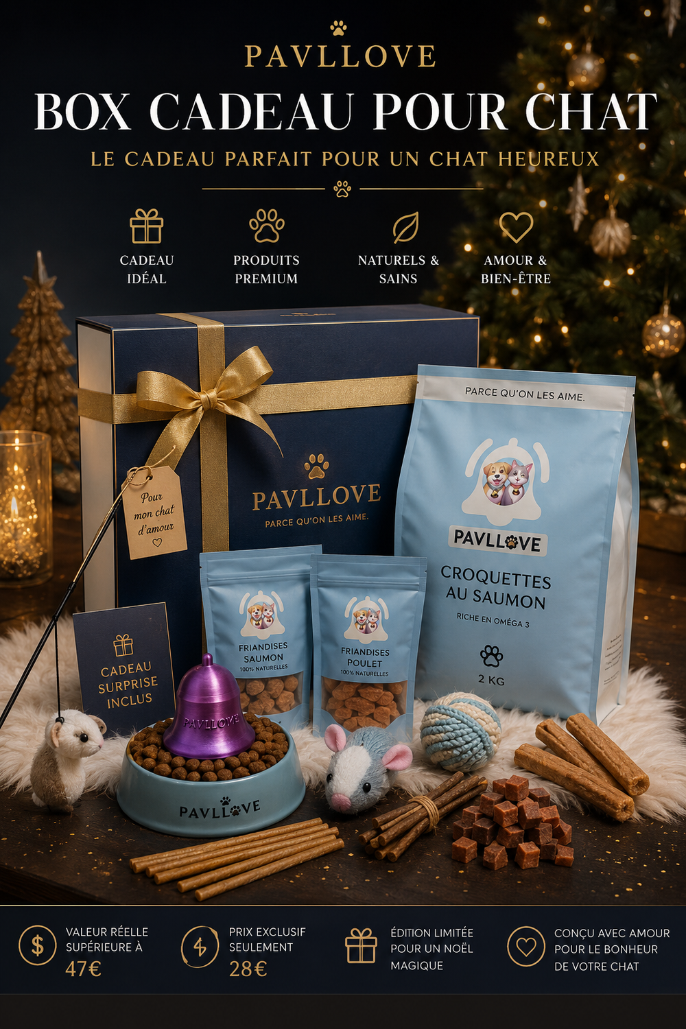 🎄🐱 BOX CADEAU PAVLLOVE – ÉDITION SPÉCIALE CHAT ⭐⭐⭐⭐⭐ - Pavllove