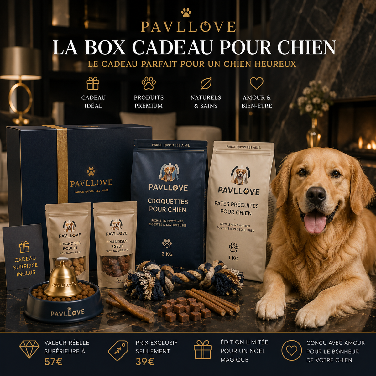 🐶 BOX CADEAU PAVLLOVE – ÉDITION SPÉCIALE CHIEN ⭐⭐⭐⭐⭐ - Pavllove