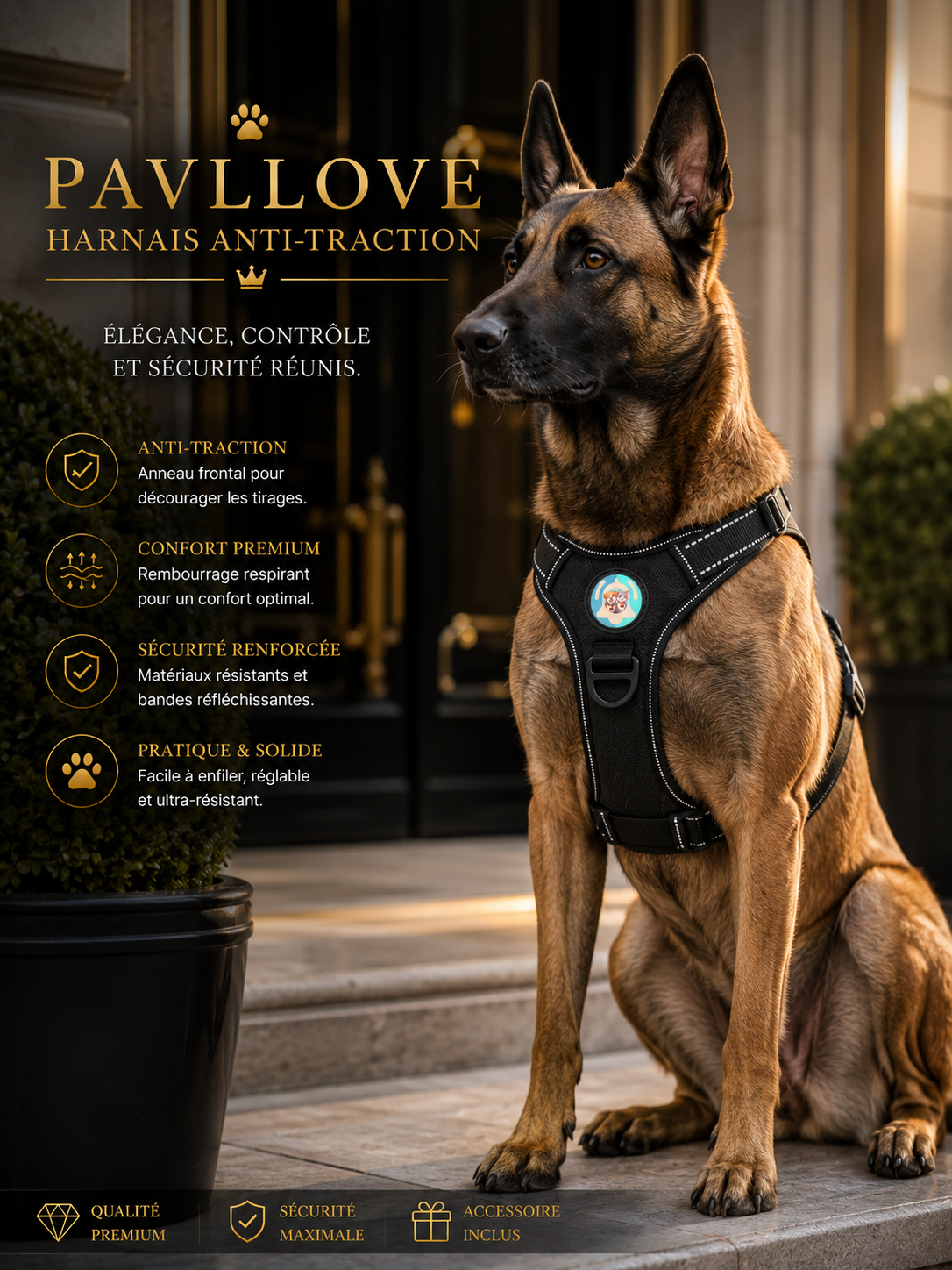 Harnais anti-traction pour chien ⭐⭐⭐⭐⭐ - Pavllove