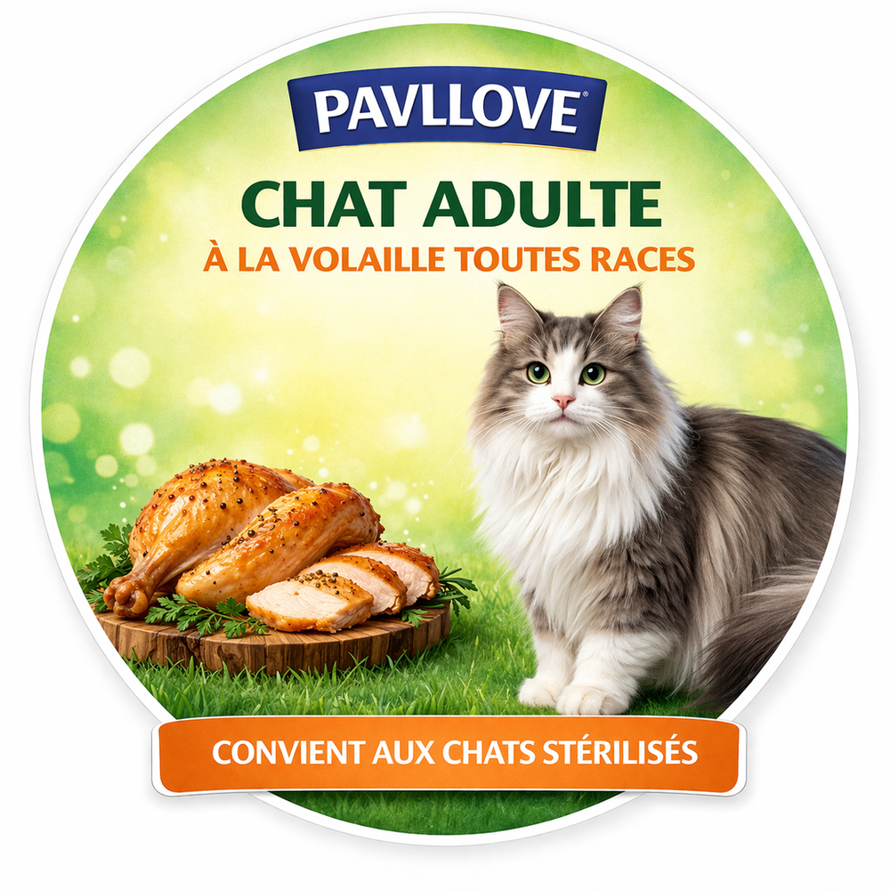 Croquettes Haut de gamme pour Chat adulte & senior (stérilisé ou non) - Volaille ⭐⭐⭐⭐⭐ - Pavllove