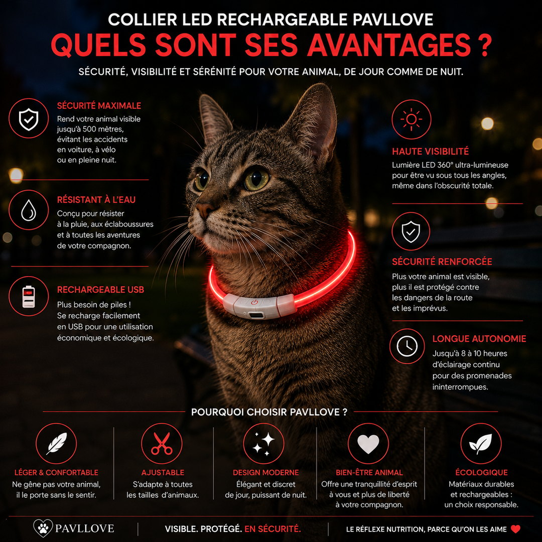 Colliers LED Pavllove pour chiens et chats ⭐⭐⭐⭐⭐ - Pavllove
