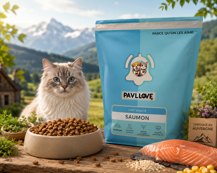 Croquettes chat saumon haute digestibilité pour un confort digestif optimal