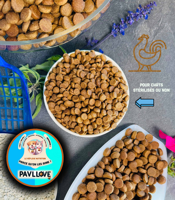 Croquettes Haut de gamme pour Chat adulte & senior (stérilisé ou non) - Volaille ⭐⭐⭐⭐⭐ - Pavllove
