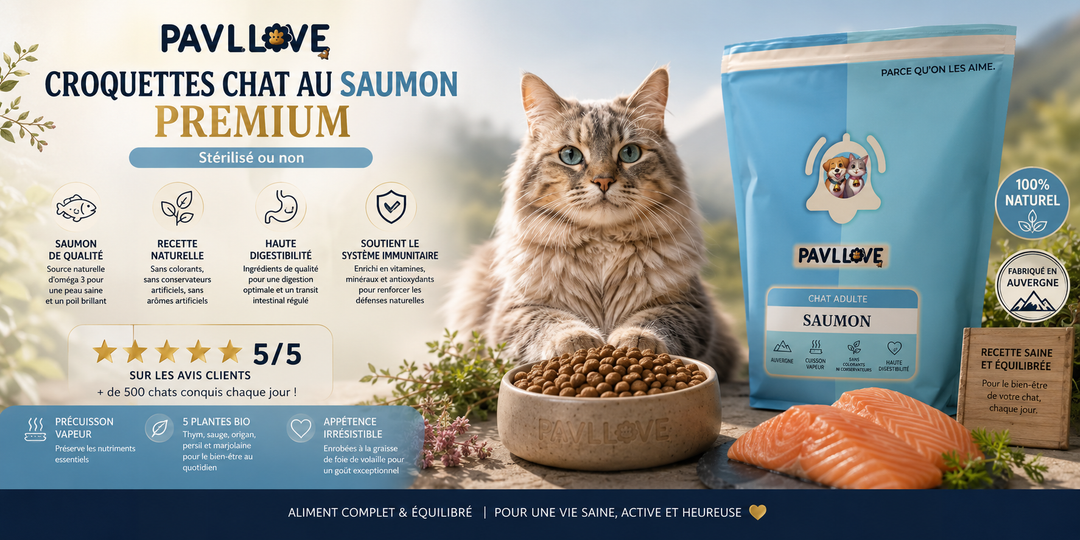 Croquettes riches en protéines animales pour chat adulte