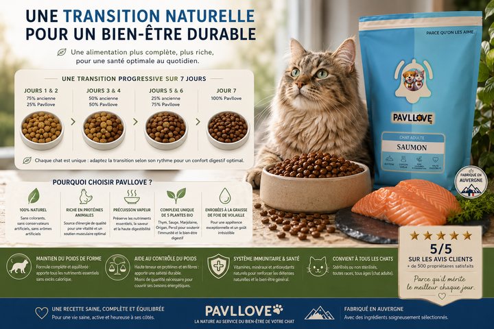Croquettes chat adulte pour une peau saine et un pelage brillant