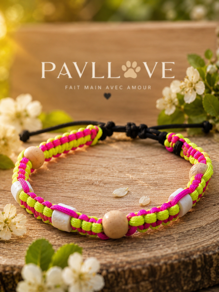 Collier Anti-Tiques & Antiparasitaire Naturel Chien et Chat, Fait Main en France, Perles de Céramique EM (Gamme Tréssée) ⭐⭐⭐⭐⭐ - Pavllove
