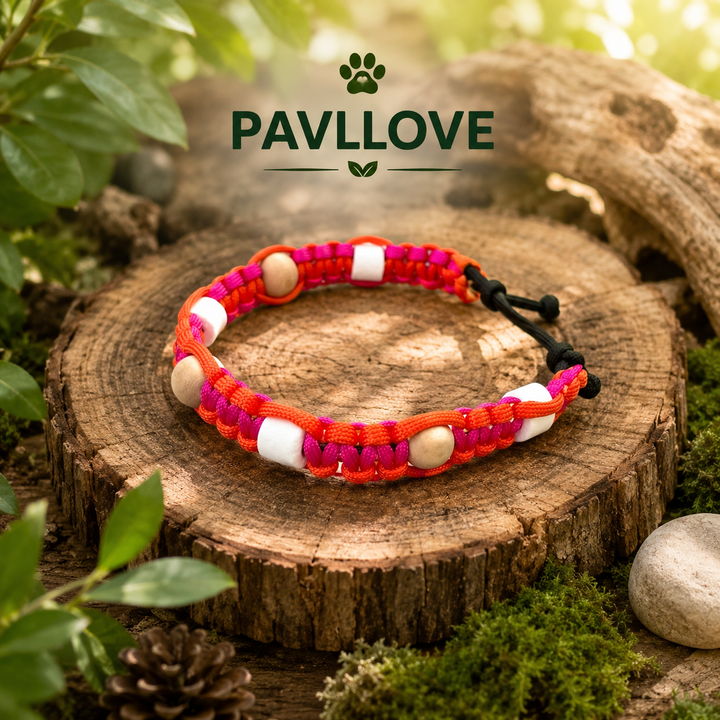 Colliers Rose Anti-Tiques & Antiparasitaire Naturel (Tréssée) avec Perles de céramique EM ⭐⭐⭐⭐⭐ - Pavllove