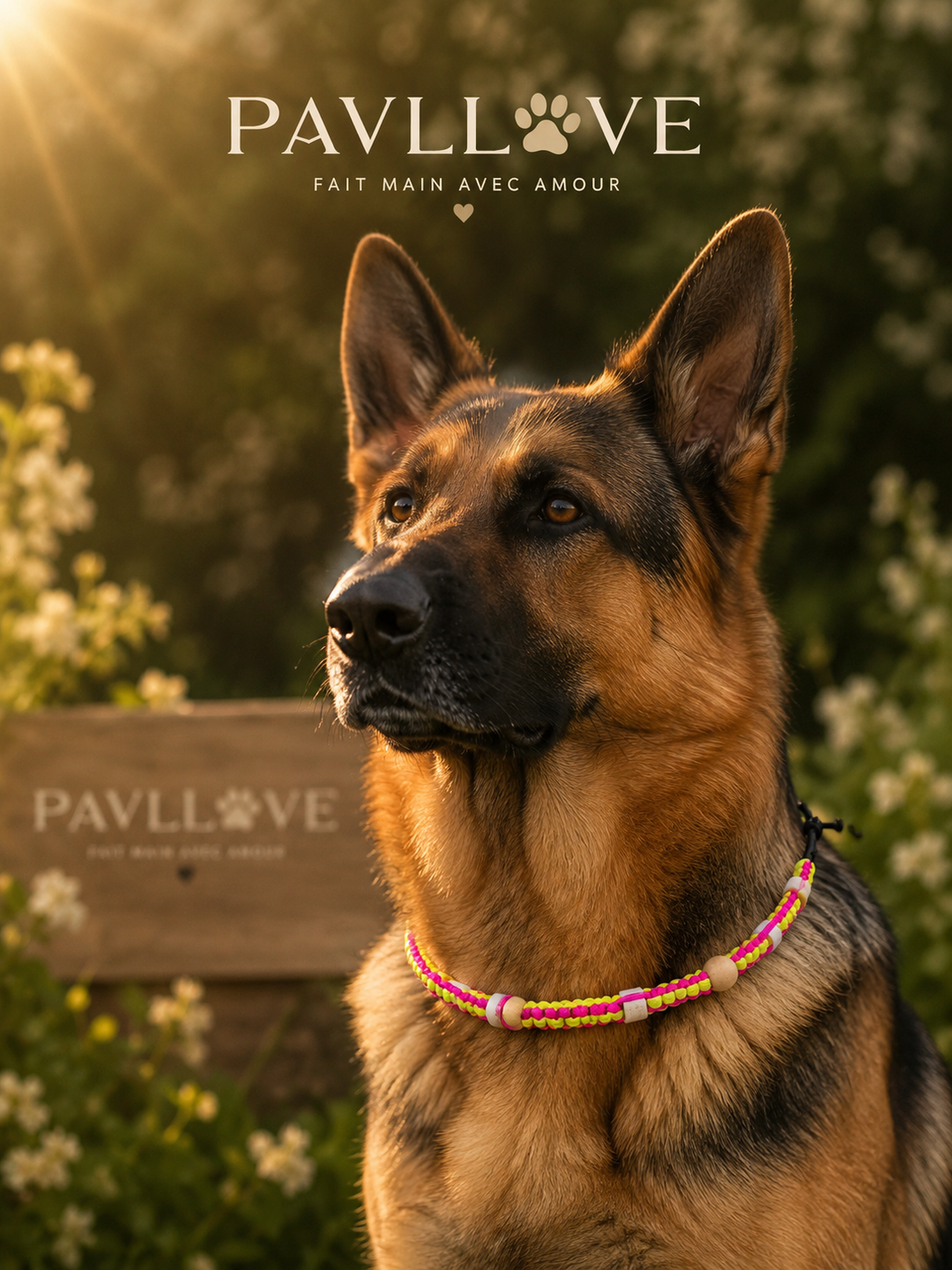 Collier Anti-Tiques & Antiparasitaire Naturel Chien et Chat, Fait Main en France, Perles de Céramique EM (Gamme Tréssée) ⭐⭐⭐⭐⭐ - Pavllove