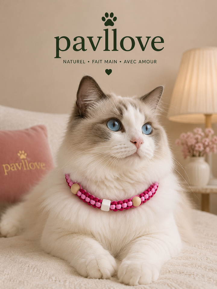 Colliers Rose Anti-Tiques & Antiparasitaire Naturel (Tréssée) avec Perles de céramique EM ⭐⭐⭐⭐⭐ - Pavllove