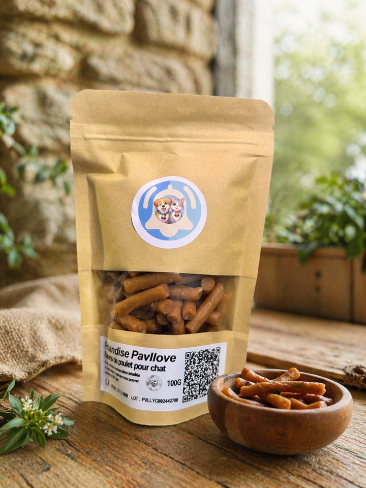 Friandises Bâtons de poulet pour chat 100g – Naturelles & digestes | Pavllove ⭐⭐⭐⭐⭐ - Pavllove