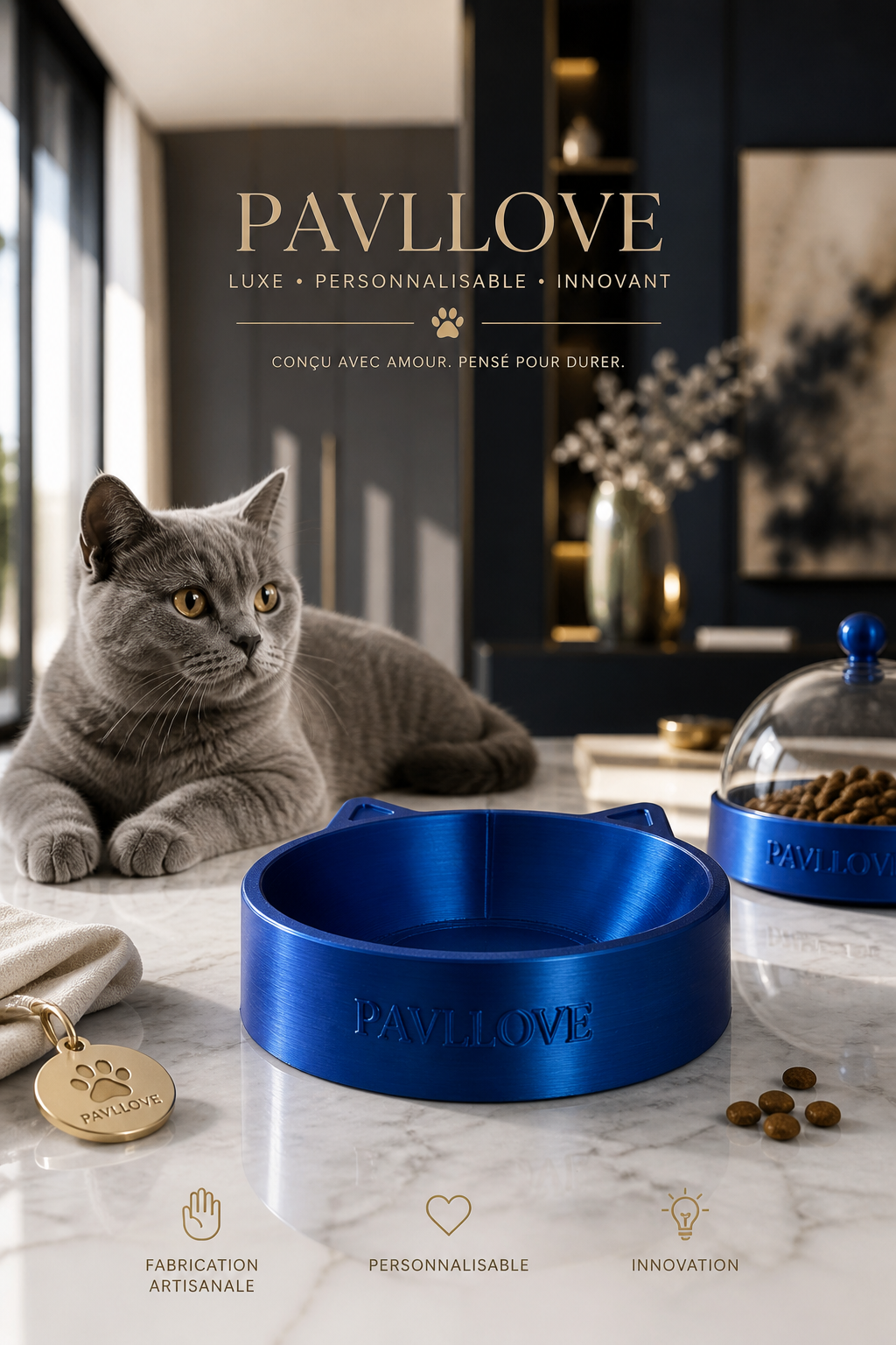 Gamelle Chaton (Personnalisable) ⭐⭐⭐⭐⭐ - Pavllove