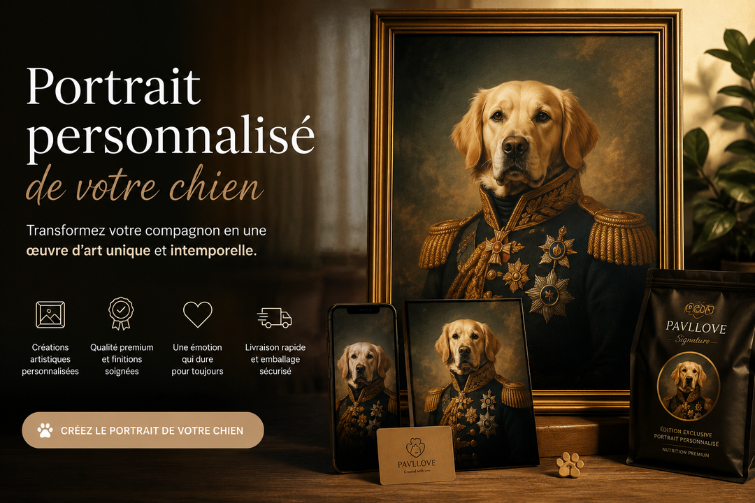 Portrait personnalisé de votre chien ou chat (Thème Gardien des Alpes) - Pavllove