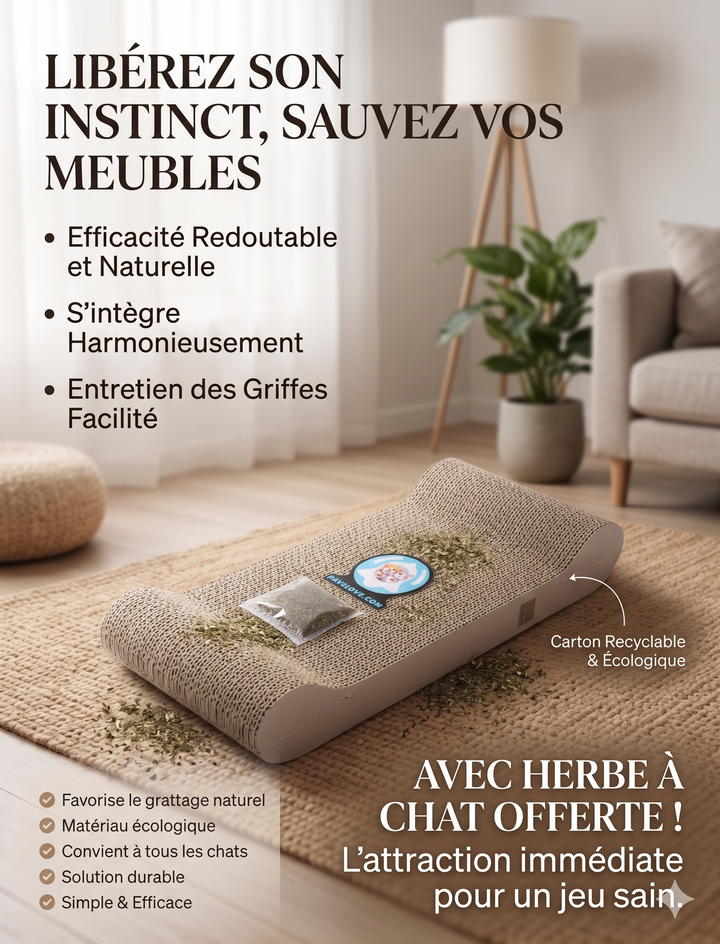 🐾 Grattoir en carton Pavllove Avec échantillon d’herbe à chat offert 🌿 ⭐⭐⭐⭐⭐ - Pavllove