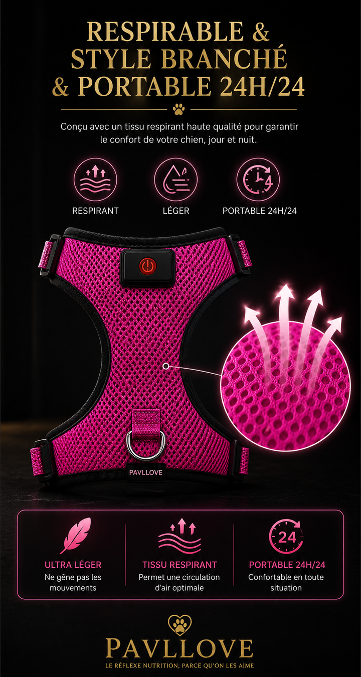 Harnais LED Pavllove pour Chien Sécurité lumineuse, confort & haute visibilité ⭐⭐⭐⭐⭐ - Pavllove