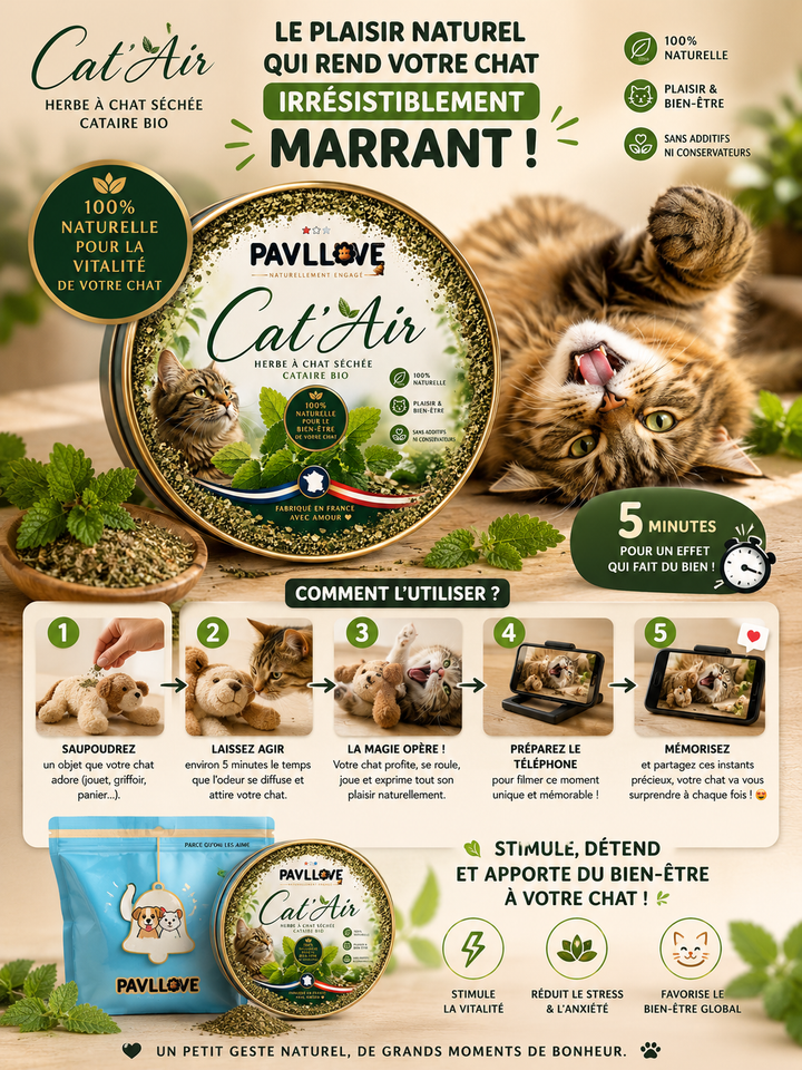 Cat'Air - Herbe séchée pour chat cataire ⭐⭐⭐⭐⭐ - Pavllove
