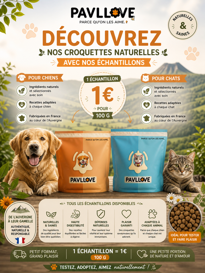 Kit d'essai - Premium pour chien et chat 1€ (Choisissez) ⭐⭐⭐⭐⭐ - Pavllove