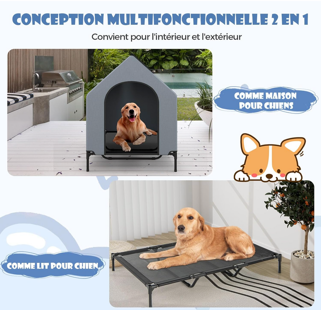 🏡 La Niche pour chien, d'exterieur ou d'interieur, Robuste, Ventilée & Facile à Vivre ! 🐾 - Pavllove