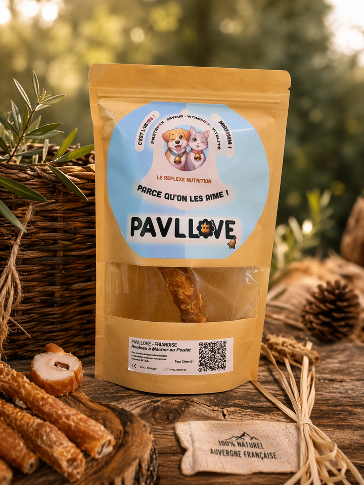 🍗 Bâton Pavllove “Rouleau de Poulet” – La friandise naturelle pour les grandes mâchoires ! ⭐⭐⭐⭐⭐ - Pavllove