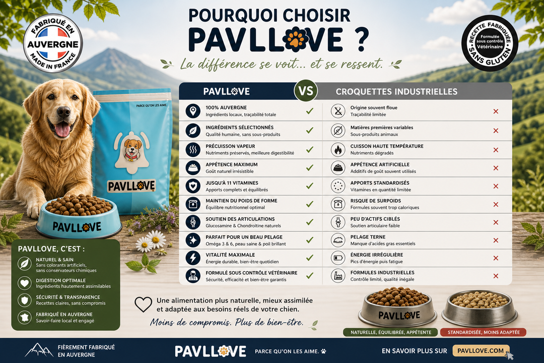 Croquettes haut de gamme pour chien Adulte & Senior - Volaille ⭐⭐⭐⭐⭐ - Pavllove
