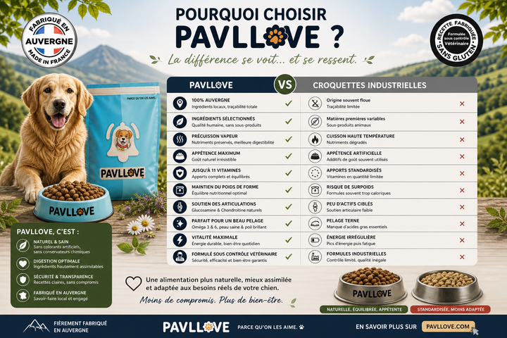 Croquettes haut de gamme pour chien Adulte & Senior - Volaille ⭐⭐⭐⭐⭐ - Pavllove