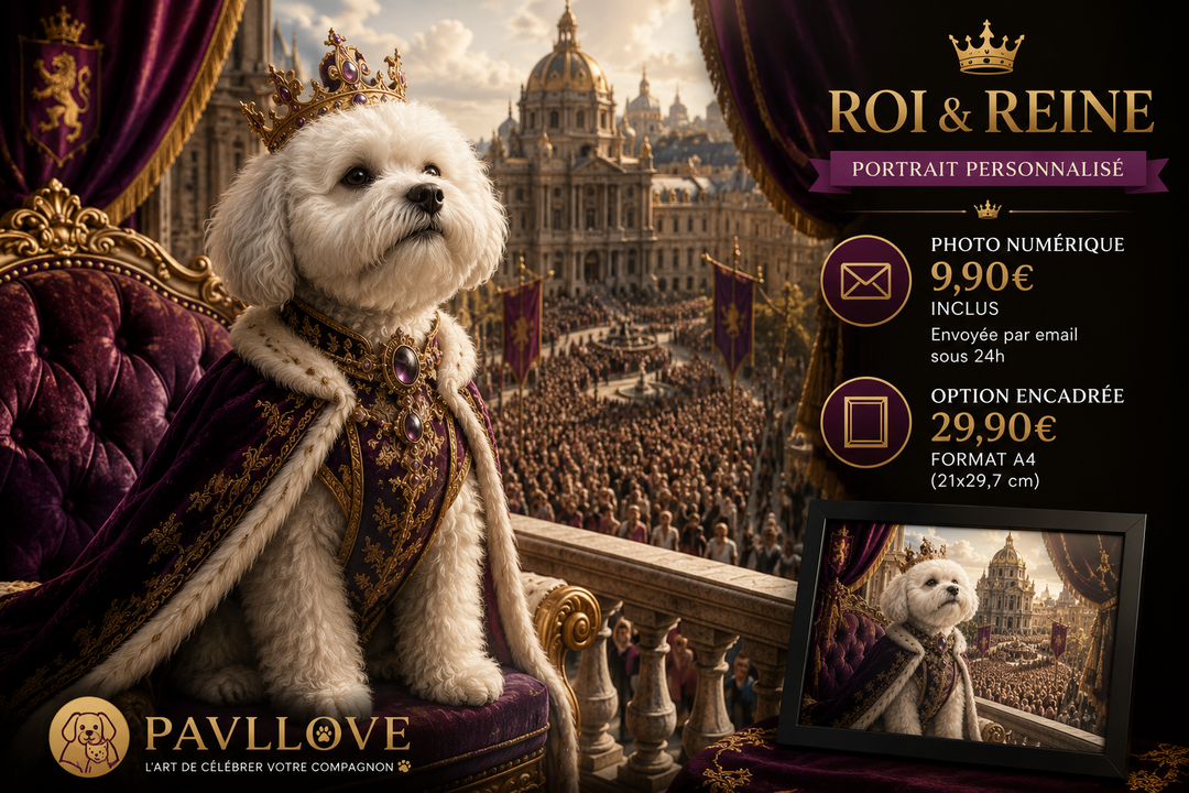 Portrait personnalisé de votre chien ou chat (Thème Royal) - Pavllove