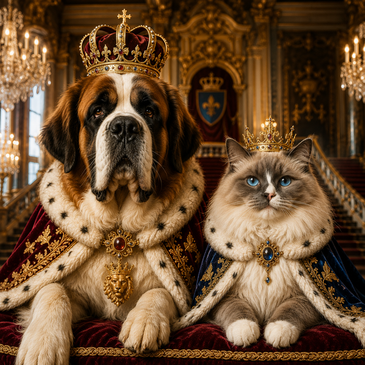 Portrait personnalisé de votre chien ou chat (Thème Royal) - Pavllove