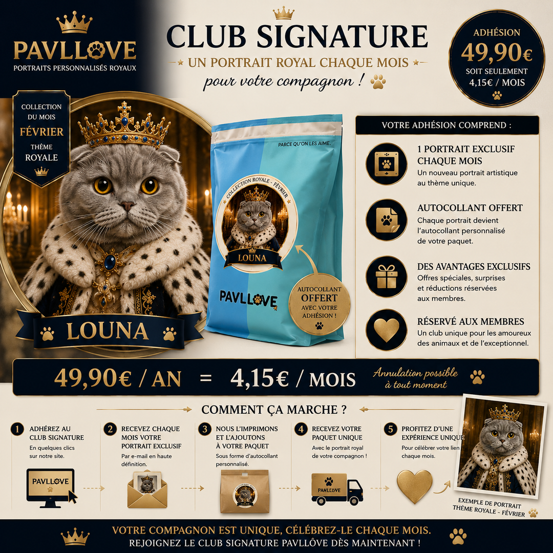 Portrait personnalisé de votre chien ou chat (Thème Royal) - Pavllove